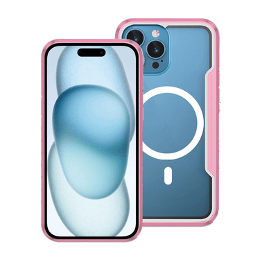 iPhone 15 Plus Compatible Armor Case Cover With Shockproof Heavy Duty Compatible with MagSafe Technology - Rose Gold